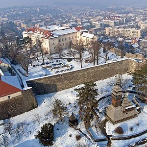 Ужгородський замок і його укріплення взимку