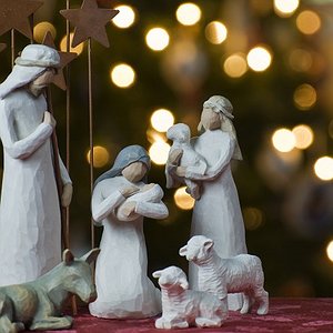 Різдвяна композиція зі Святим Сімейством і пастухами