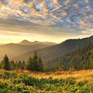 Вечірній краєвид високогірної Чорногори в Карпатах