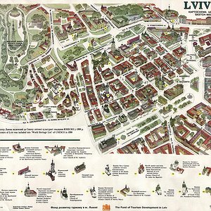 Туристична карта історичного центру Львова для міського квесту
